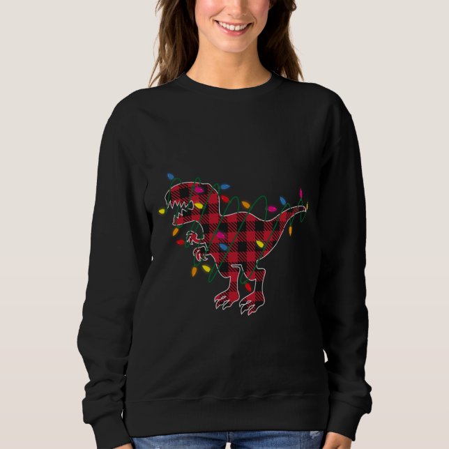 Sudadera Luces de los Navidades Rex de Dinosaurio T Búfalo  (Anverso)