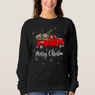 Sudadera Luces de Navidad Árbol Santa Flamingo Camión Rojo