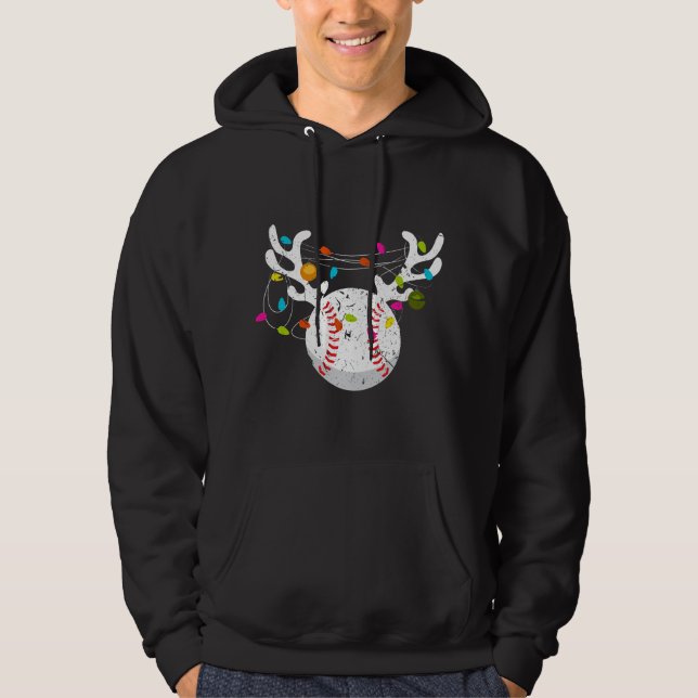Sudadera Luces de Navidad Béisbol Bola Divertida Navidad (Anverso)