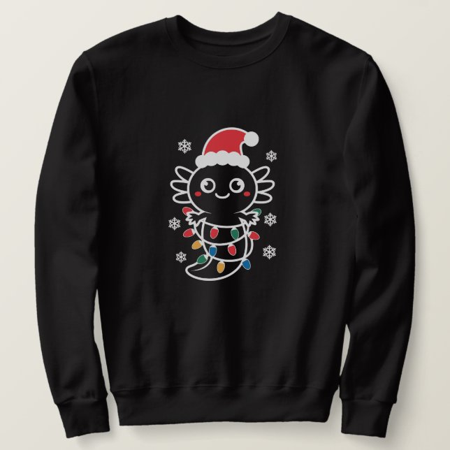 Sudadera Luces de Navidad de Ajolote Adorable (Anverso del diseño)