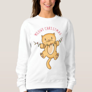 Sudadera Luces de Navidad de Gato Adorable