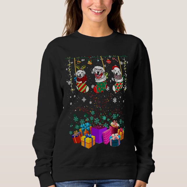 Sudadera Luces de Navidad de Labrador Retriever Calcetines  (Anverso)