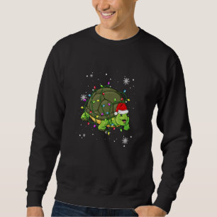 Sudadera Luces de Navidad de Tortuga Led Gorro de Santa Nav