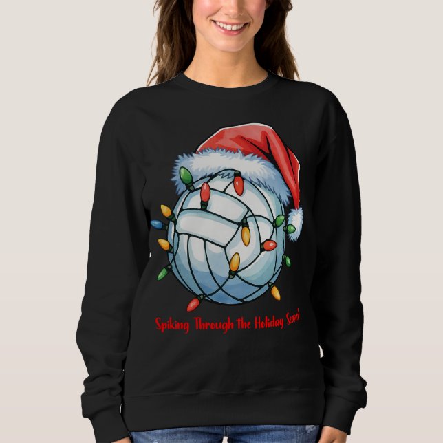 Sudadera Luces de Navidad de Voleibol (Anverso)