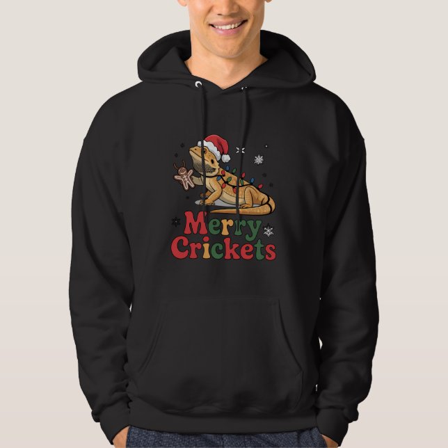 Sudadera Luces de Navidad del Lagarto Grillos Alegres (Anverso)