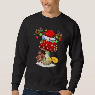 Sudadera Luces de Navidad Hongo Reno Gorro de Santa Hongo C