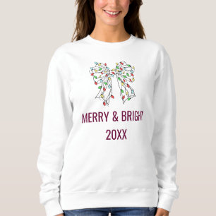 Sudadera Luces de Navidad Lazo Coquette Burgundy Regalo Per