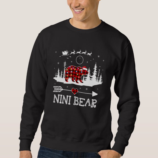 Sudadera Luces de Navidad Pijama Combinación Cuadro Rojo Ni (Anverso)