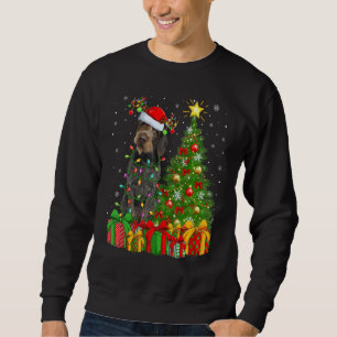 Sudadera Luces de Navidad Pointer de Pelo Cabeludo Alemán N