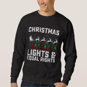 Sudadera Luces de Navidad y Feminista de Derechos Iguales