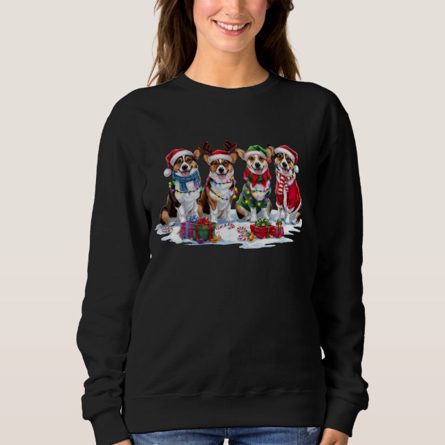 Sudadera Luces de Navidades Corgi - Diseño Adorable (Anverso)