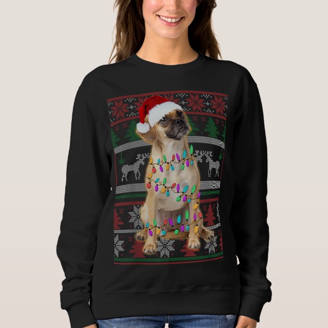 Sudadera Luces de perros de Navidades suéteres feos (Anverso)
