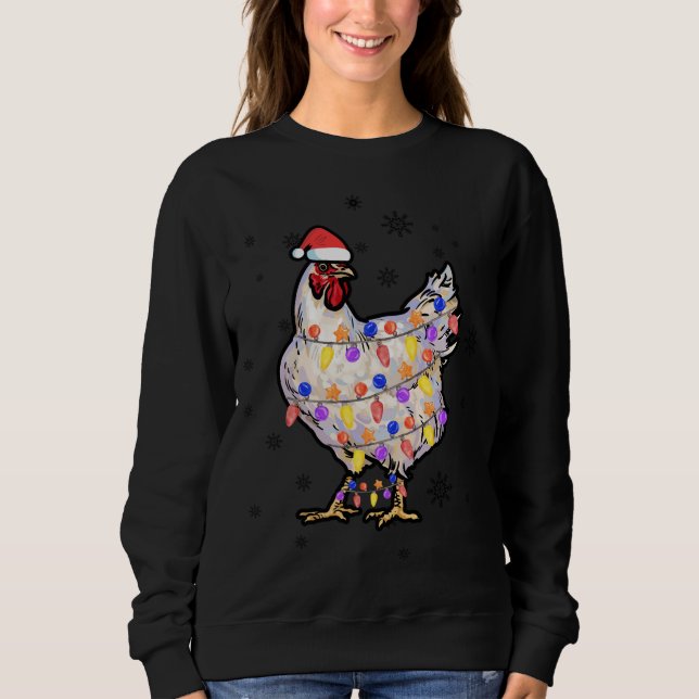 Sudadera Luces de pollo con Navidades de Santa Hat Pajamas  (Anverso)