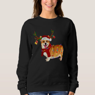 Sudadera Luces de Reno Corgi de Navidad
