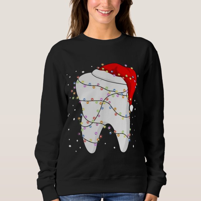 Sudadera Luces Didentales Santa Hat Navidades Dentist Denta (Anverso)