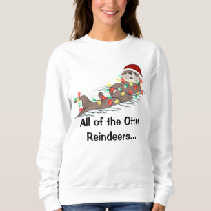 Sudadera Luces Divertidas de Navidad Nutrias Renoes