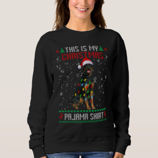 Sudadera Luces feas de Navidad de Rottweiler para árbol de 