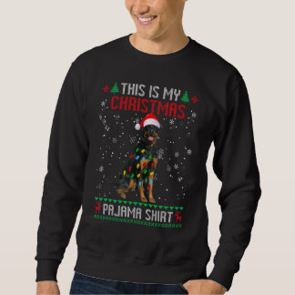 Sudadera Luces feas de Navidad para árbol de Rottweiler Fam