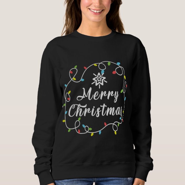 Sudadera Luces navideñas de Feliz (Anverso)