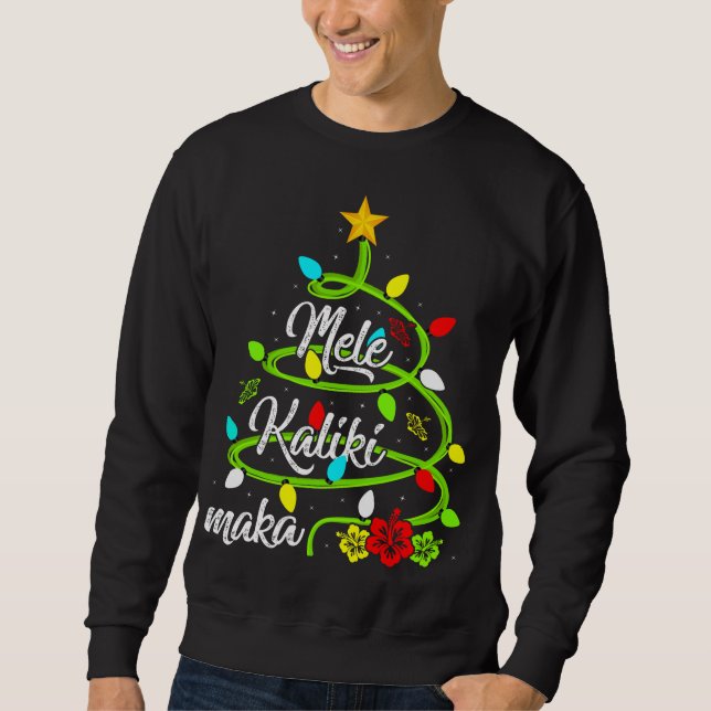 Sudadera Luces navideñas: Navidades hawaianos de Mele Kalik (Anverso)