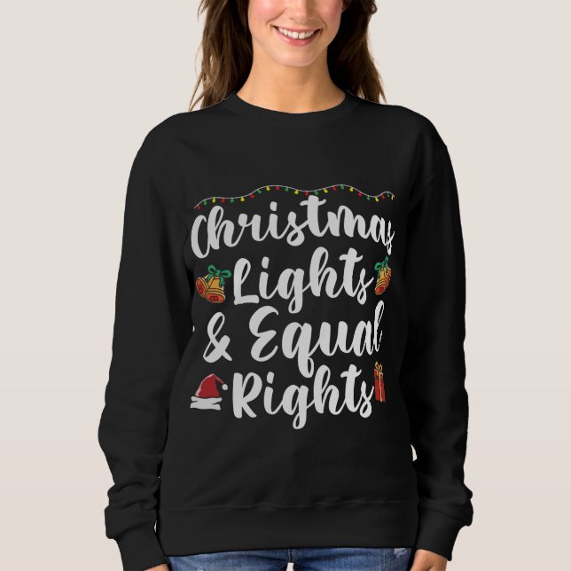 Sudadera Luces y derechos iguales para los navidades (Anverso)