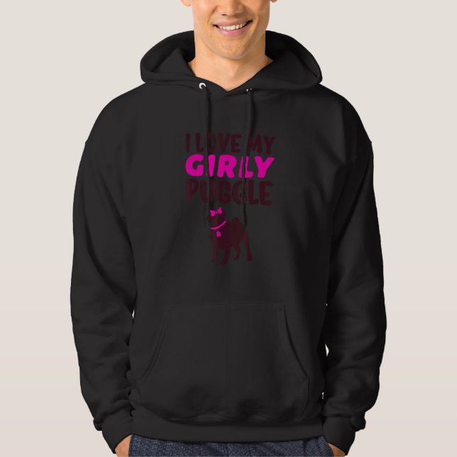 Sudadera Luchar Pug Beagle Chica Perro Girly género revelar (Anverso)