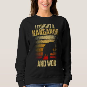 Sudadera Luché Contra Un Canguro Y Gané Un Kangaroos Animal
