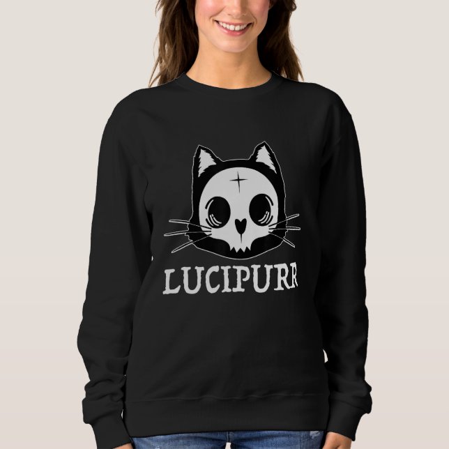 Sudadera Lucifer Occult Satanic Cat Lucipurr Antichrist Bap (Anverso)
