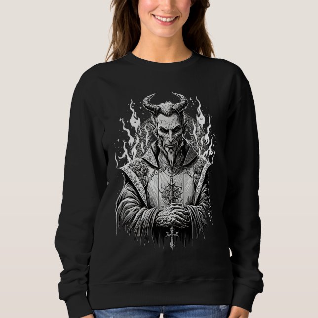 Sudadera Lucifer Satan  Occult Beelzebub Demon (Anverso)