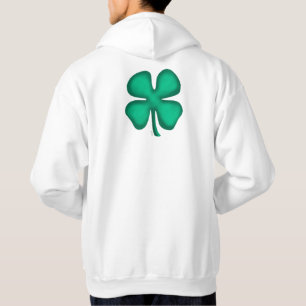 Sudadera Lucky 4 Leaf Irish Clover white hoodiback