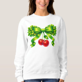 Sudadera Lucky Clover Bow with Cherries Green Design