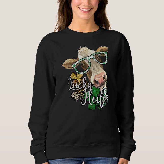 Sudadera Lucky Heifer Chicas del Sur Cow St Patricks (Anverso)