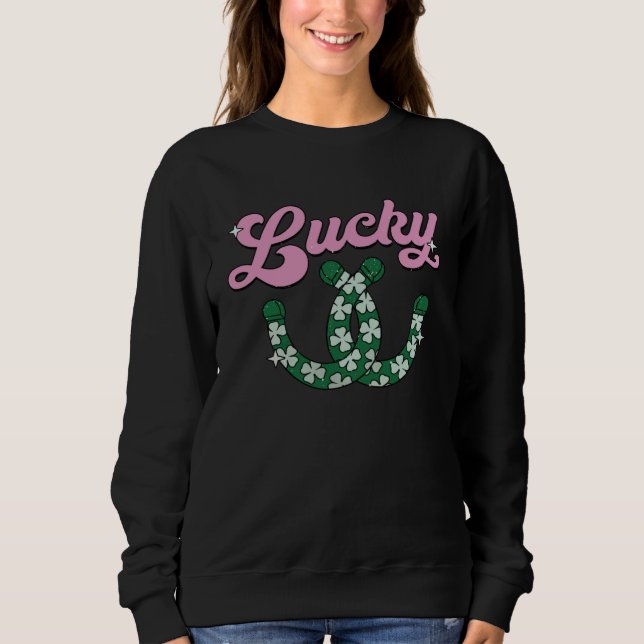 Sudadera Lucky Horseshoe Western St Patrick s Day Lucky Rod (Anverso)
