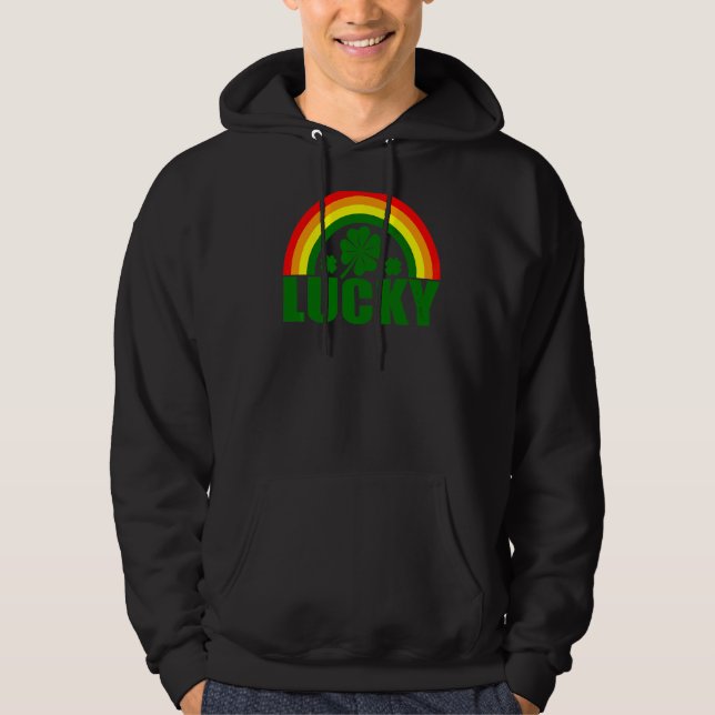 Sudadera Lucky Irish Four Leaf C St Patrick's Day Rainbow (Anverso)