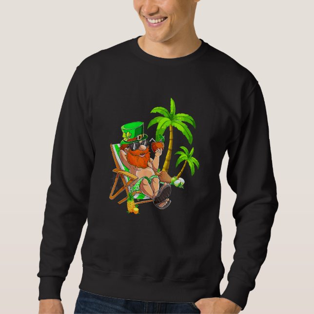 Sudadera Lucky Irish Leprechaun Hawaii Surfing St Patrick (Anverso)
