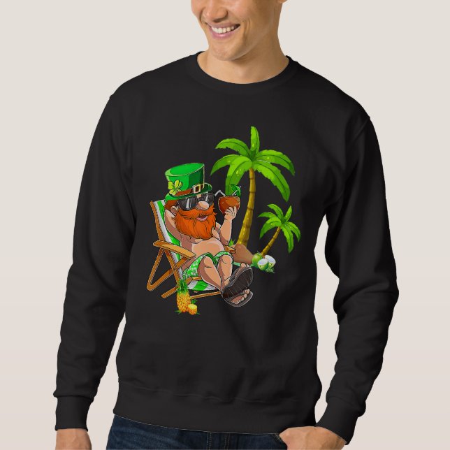 Sudadera Lucky Irish Leprechaun Hawaii Surfing St Patrick (Anverso)