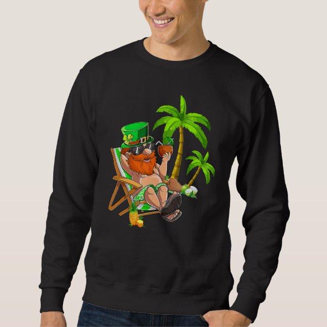 Sudadera Lucky Irish Leprechaun Hawaii Surfing St Patrick (Anverso)
