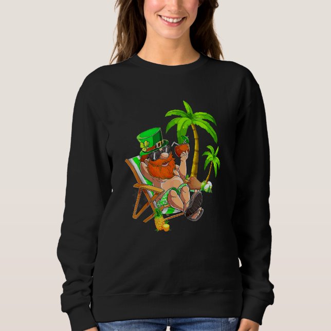 Sudadera Lucky Irish Leprechaun Hawaii Surfing St Patrick (Anverso)