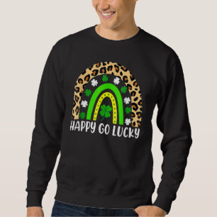 Sudadera Lucky Leopardo Arcoíris Trébol Afortunado St P