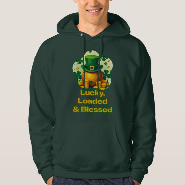 Sudadera Lucky Loaded Blessed St Patrick’s Day  - camiseta (Anverso)