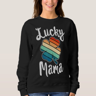 Sudadera Lucky Mama St Patricks Day Retro Shamrock Mom Moth