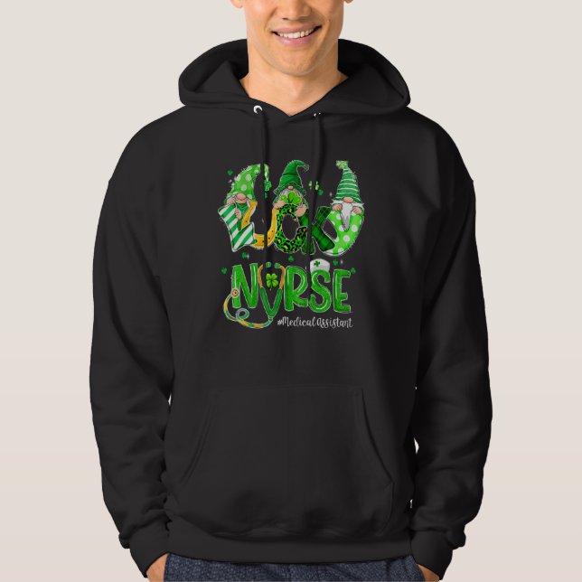 Sudadera Lucky Medical Assistant Gnomies Leopard St Patrick (Anverso)