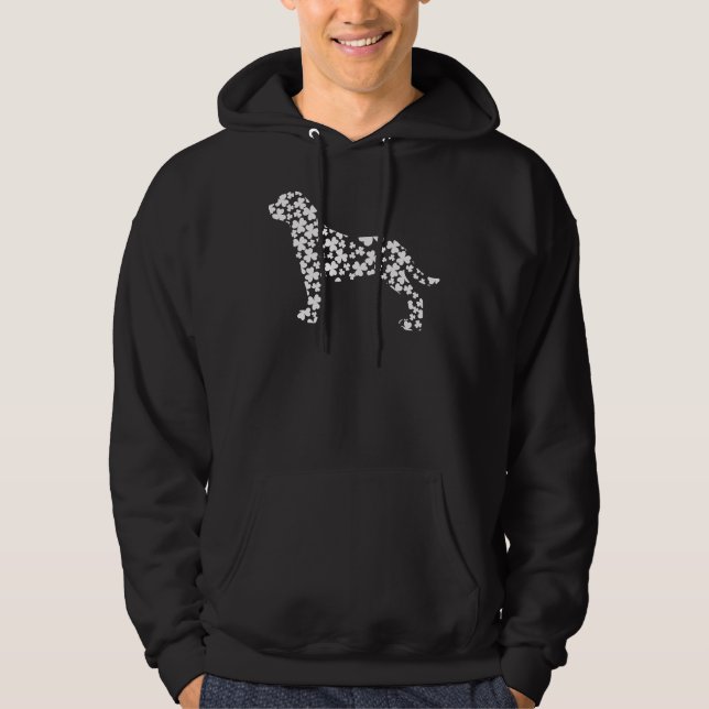 Sudadera Lucky Rottweiler Cute Irlandés Shamrock St Patrick (Anverso)