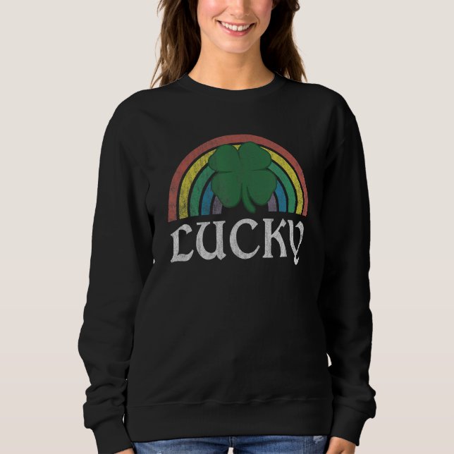 Sudadera Lucky Shamrock St Patrick's Day Saint Paddy's Rain (Anverso)