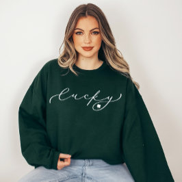 Sudadera Lucky St. Patrick's Day Cute Script White Script