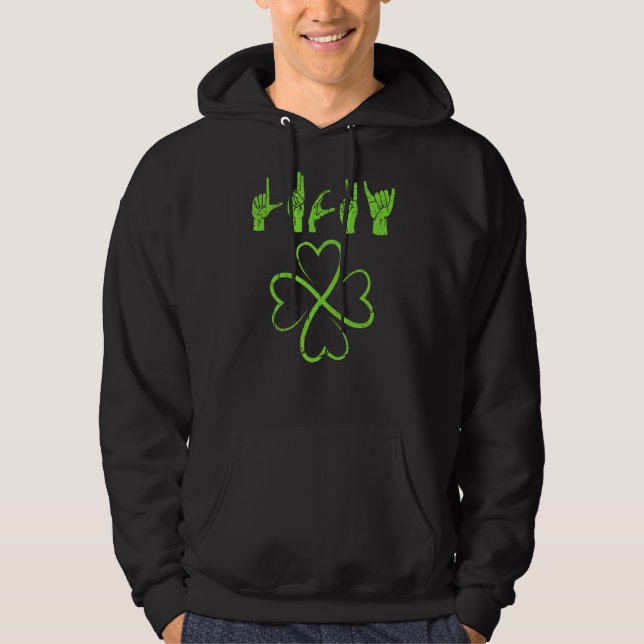 Sudadera Lucky St Patrick's Day Irish American Rótulo Langu (Anverso)