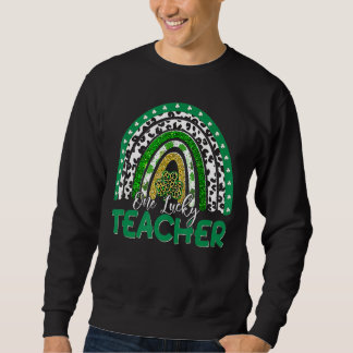 Sudadera Lucky Teacher Leopard Rainbow St Patricku2019