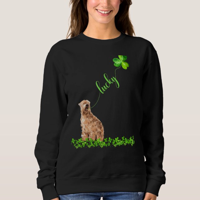 Sudadera Lucky Wheaten Terrier Dog Shamrock St Patrick's Da (Anverso)