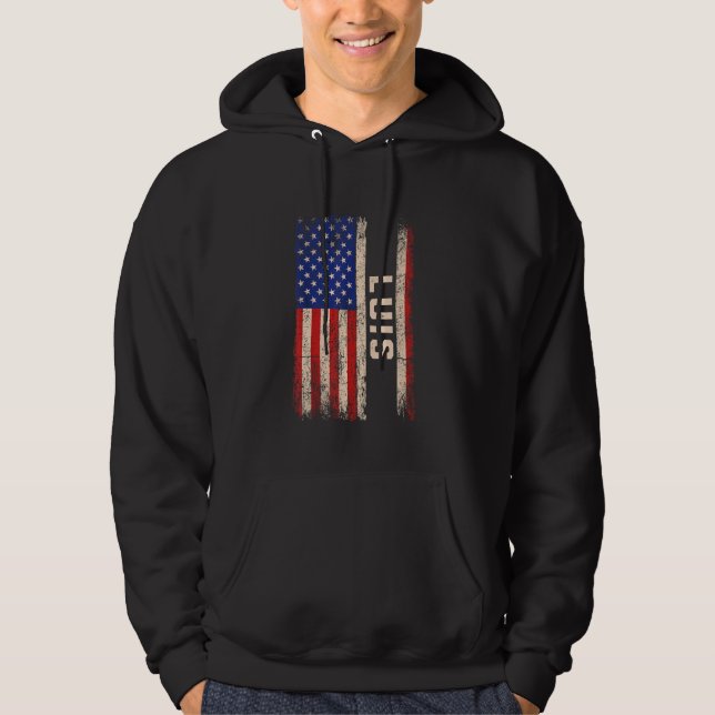 Sudadera Luis Nombre Shirt Luis Nombre Bandera Americana (Anverso)