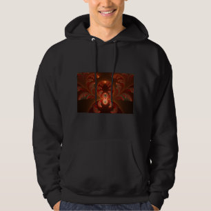 Sudadera Luminoso abstracto moderno fractal naranja rojo